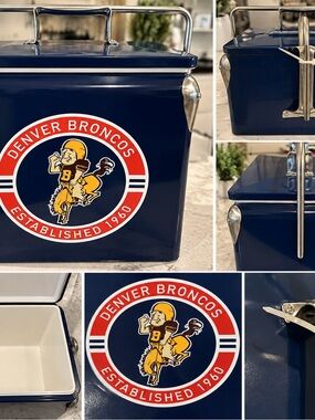 New The Memory Company Licensed NFL 13L Retro Logo Cooler Denver Broncos RARE